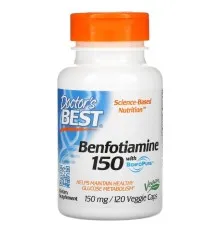 Витамин Doctor's Best Бенфотиамин, Benfotiamine 150, 150 мг, 120 капсул (DRB-00129)