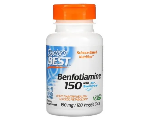 Вітамін Doctor's Best Бенфотіамін, Benfotiamine 150, 150 мг, 120 капсул (DRB-00129)