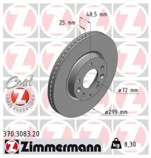 Гальмівний диск ZIMMERMANN 370.3083.20