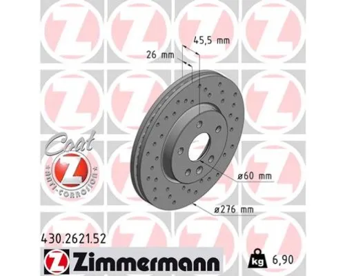 Тормозной диск ZIMMERMANN 430.2621.52