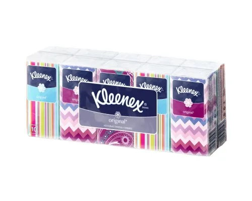 Серветки косметичні Kleenex Original двошарові 10 пачок по 10 шт. (5901478905192)