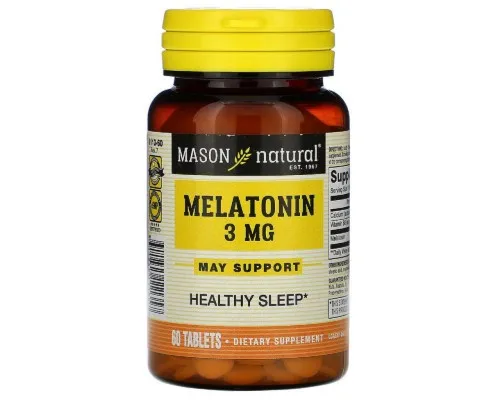 Амінокислота Mason Natural Мелатонін 3 мг, Melatonin, 60 таблеток (MAV-11135)