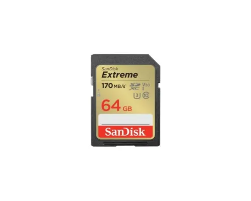 Карта памяті SanDisk 64GB SD class 10 UHS-I U3 V30 Extreme (SDSDXV2-064G-GNCIN)