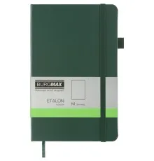 Книга записна Buromax Etalon 125x195 мм 96 листів без лінівки обкладинка зі штучної шкіри Зелена (BM.291060-04)