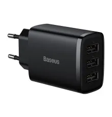 Зарядний пристрій Baseus Compact Charger 3U Black (CCXJ020101)