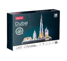 Пазл Cubic Fun Трехмерная головоломка-конструктор City Line с Led-подсветкой Дубай (L523h)