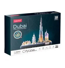 Пазл Cubic Fun Тривимірна головоломка-конструктор City Line з Led-підсвіткою Дубай (L523h)