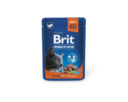 Влажный корм для кошек Brit Premium с лососем для стерилизованных 100 г (8595602548460)