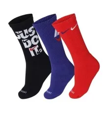 Шкарпетки Nike U NK EVERYDAY PLUS CUSH CREW DH3822-905 34-38 3 пари Чорний/Синій/Червонний (196148147346)