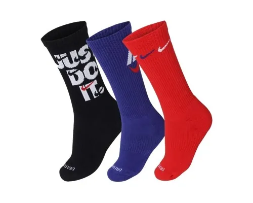 Шкарпетки Nike U NK EVERYDAY PLUS CUSH CREW DH3822-905 34-38 3 пари Чорний/Синій/Червонний (196148147346)