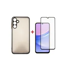 Чехол для мобильного телефона Dengos Kit for Samsung Galaxy A15 case + glass (Black) (DG-KM-69)