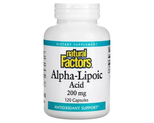 Витаминно-минеральный комплекс Natural Factors Альфа-липоевая кислота, 200 мг, Alpha-Lipoic Acid, 120 капсул (NFS-02099)