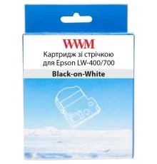 Стрічка для принтера етикеток WWM для Epson LW-400/700 18mm х 8m Black-on-White (WWM-SS18K)