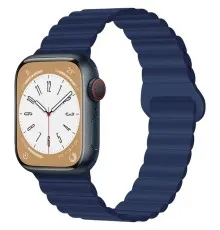 Ремінець до смарт-годинника Drobak Silicone Magnetic Link для Apple Watch All Series Ultra 2 49/45/44/42mm Midnight blue (898927)