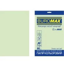 Папір Buromax А4, 80g, PASTEL green, 20sh, EUROMAX (BM.2721220E-15)