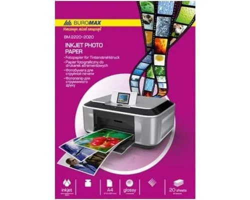 Фотопапір Buromax А4, Glossy, 230 г/м2, 20sheets (BM.2220-6020)