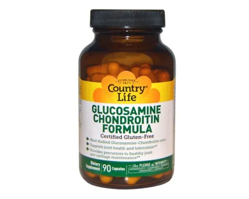 Вітамінно-мінеральний комплекс Country Life Глюкозамін і Хондроітин, Glucosamine / Chondroitin Formula, (CLF-01707)