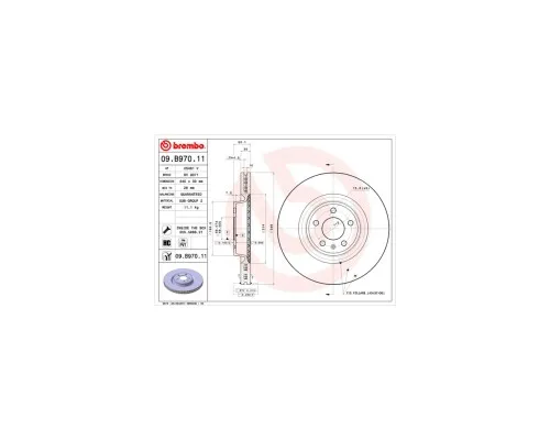 Тормозной диск Brembo 09.B970.11