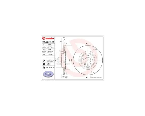 Гальмівний диск Brembo 09.B970.11