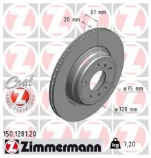 Тормозной диск ZIMMERMANN 150.1281.20