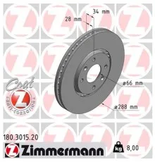 Гальмівний диск ZIMMERMANN 180.3015.20