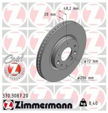 Гальмівний диск ZIMMERMANN 370.3087.20