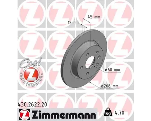 Тормозной диск ZIMMERMANN 430.2622.20