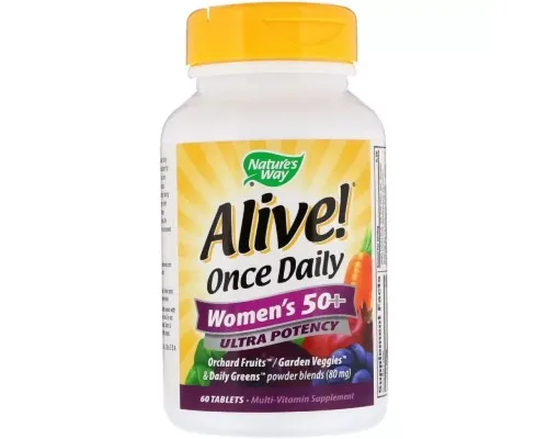 Мультивитамин Natures Way Мультивитамины Для Женщин, Alive! Once Daily, Womens 50+ Mu (NWY-15692)