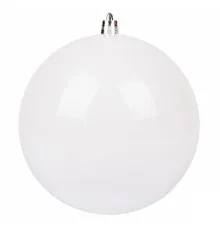 Ялинкова іграшка Novogod`ko куля, пластик, 8 cм, біла, глянець (974035)