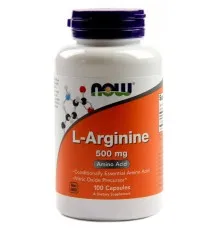 Аминокислота Now Foods L-Аргинин, L-Arginine, 500 мг, 100 капсул (NOW-00030)