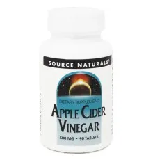 Травы Source Naturals Яблочный Уксус, 500мг, Apple Cider Vinegar, 90 таблеток (SN1355)