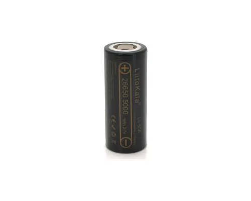 Аккумулятор 26650 Li-Ion 5000mAh (5100-5500mAh) 25A, 3.7V (2.5-4.2V), Black, 2шт в уп., ціна за 1шт Liitokala (Lii-50A / 23383)