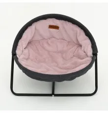 Лежак для тварин MISOKO&CO Pet bed round plush 45x45x22 см grey and pink (HOOP31839)