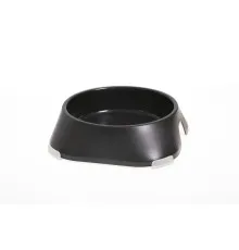 Посуд для котів Fiboo Миска з антиковзаючими накладками S чорна (FIB0103)