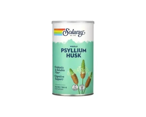 Травы Solaray Цельная шелуха подорожника, Whole Psyllium Husk, 350 г (SOR-44758)