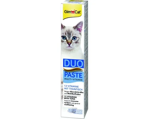 Паста для животных GimCat DUO PASTE Multi-vitamin 12 vitamins with tuna 12 витаминов и тунец 50 г (4002064421858)