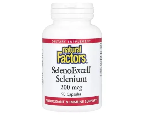 Минералы Natural Factors Селен, 200 мг, SelenoExcell, Selenium, 90 капсул (NFS-01675)