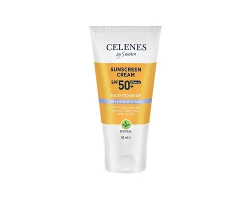 Засіб від засмаги Celenes Sunscreen Cream SPF50+ Dry & Sensitive Сонцезахисний крем для сухої та чутливої шкіри 50 мл (7350104249649)