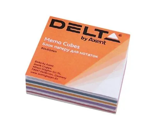 Папір для нотаток Delta by Axent MIX 80Х80Х20мм, unglued (D8011)