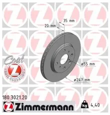 Гальмівний диск ZIMMERMANN 180.3021.20