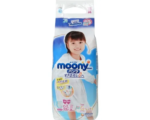 Подгузники Moony трусики для девочек XXL 13-28 кг 26 шт (4903111211654)