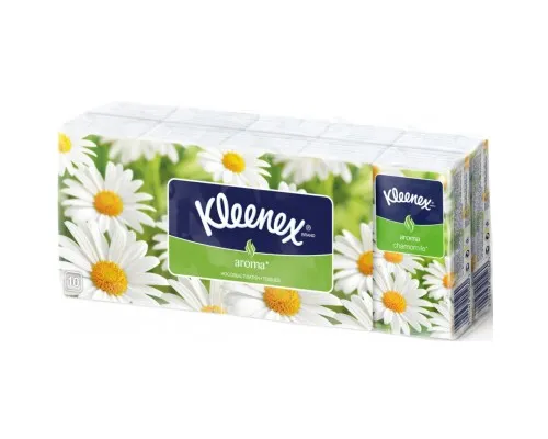 Салфетки косметические Kleenex Aroma с ароматом ромашки двухслойные 10 пачек по 10 шт. (5901478905277)