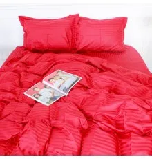 Підковдра MirSon Satin Stripe 30-0018 Red 143х210 см (2200005254639)