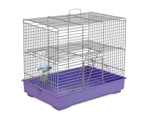 Клетка для грызунов Природа Мики 37x32x26 см с лестницей хром/фиолетовая (4823082415151)