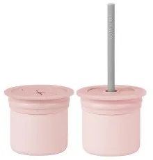 Поильник-непроливайка MinikOiOi Sip+Snack - Pinky Pink / Powder Grey (101100108)