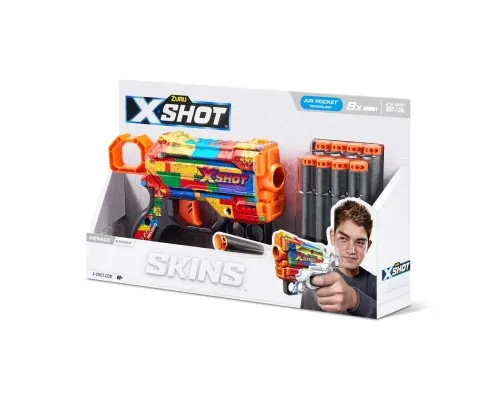 Игрушечное оружие Zuru X-Shot Быстрострельный бластер Skins Menace Striper (8 патронов) (36515N)