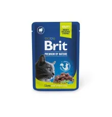 Вологий корм для кішок Brit Premium з ягням для стерилізованих 100 г (8595602548446)