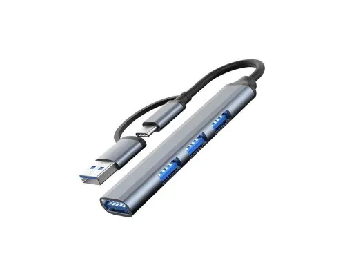 Концентратор Dynamode USB Type-C/Type-A to 1хUSB3.0, 3xUSB 2.0 metal (DM-UH-312AC)