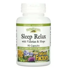 Вітамінно-мінеральний комплекс Natural Factors Сон та розслаблення з валеріаною та хмелем, Sleep Relax with Valeria (NFS-04655)