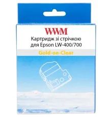 Лента для принтера этикеток WWM для Epson LW-400/700 18mm х 8m Gold-on-Clear (WWM-ST18Z)